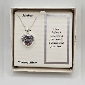 JCPenney Sterling Silver Necklace with Engraved Heart Locket  New Old Stock